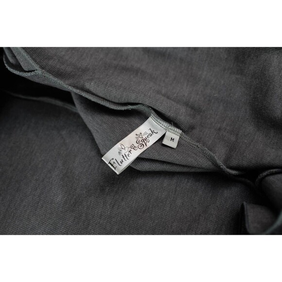 Flutter Squeak Gray open cardigan asymmetrical M womens *stain - Picture 5 of 10